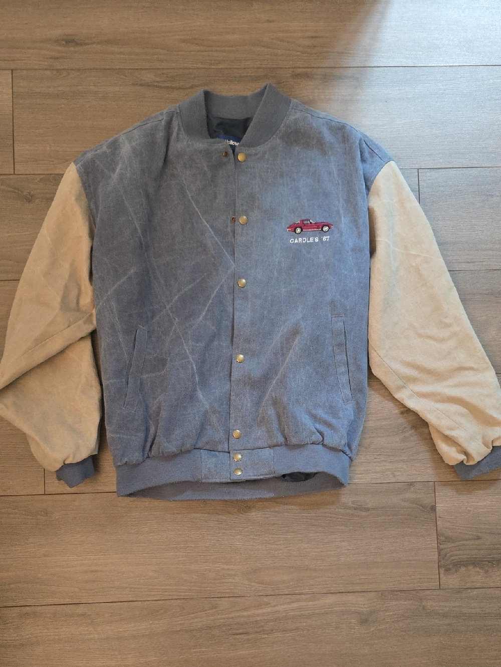 Holloway Vintage Two-Tone Corduroy Bomber Jacket - Blue & Tan